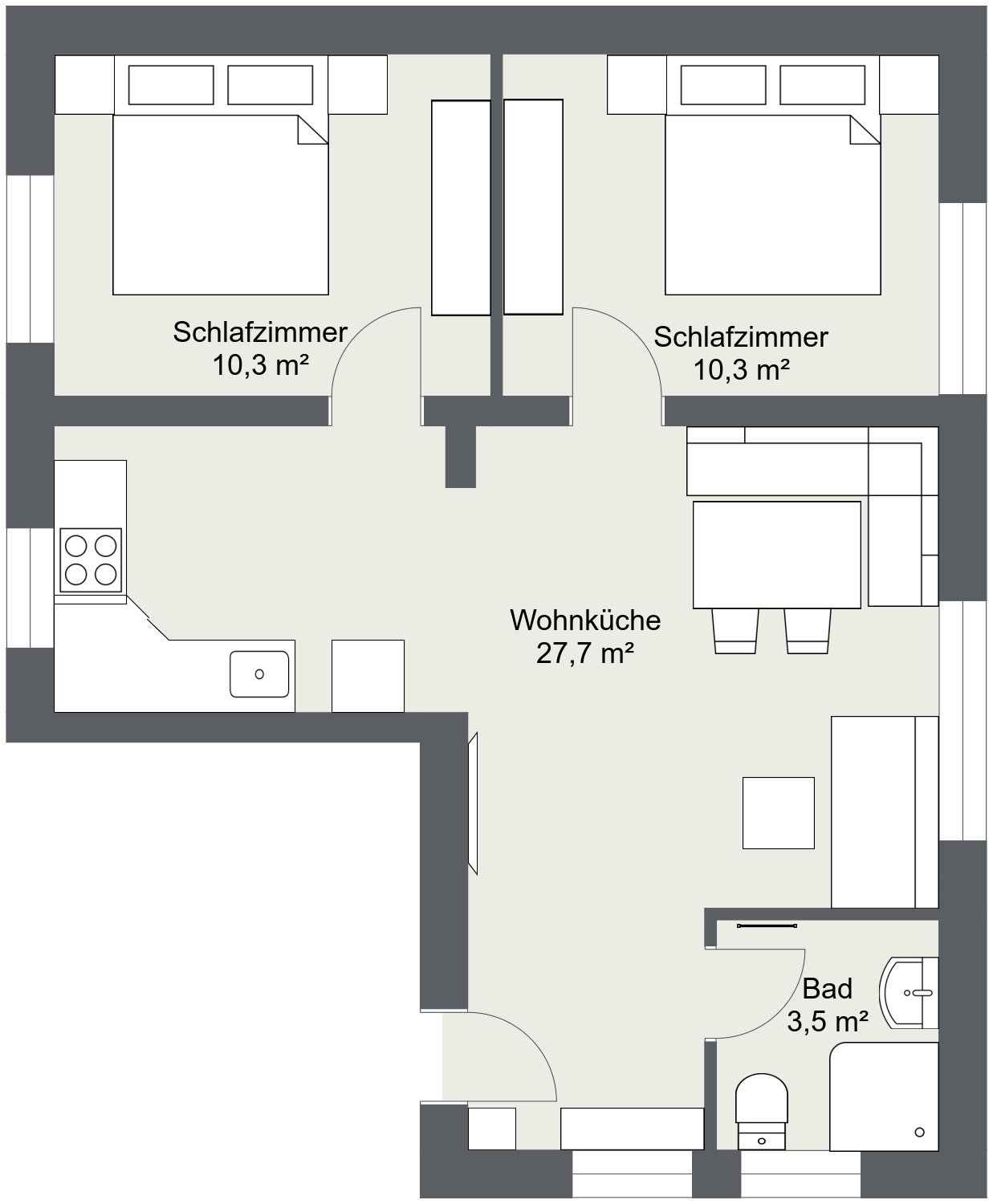 Grundriss Appartement Hochalm vom Haus Alexander